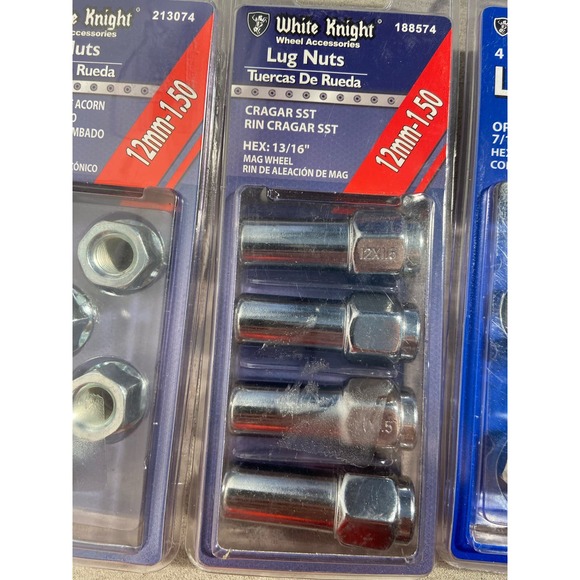 Assorted White Knight Lugnuts Set of 4 - Retail Value Over $100 - Picture 4 of 11